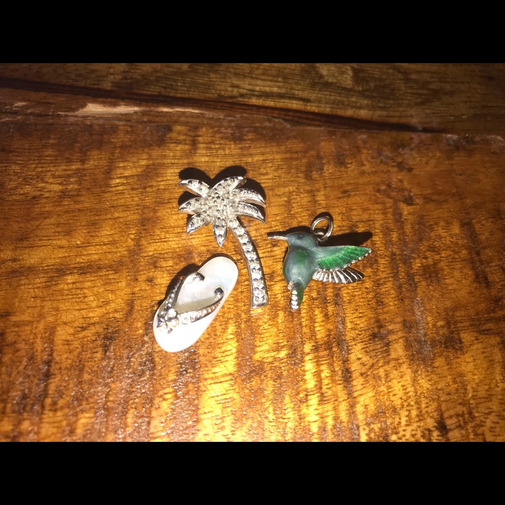 Set of three sterling silver pendants